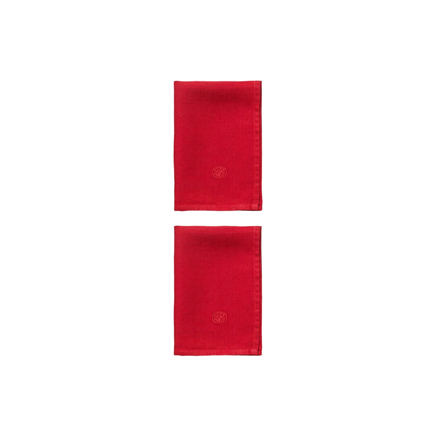 Plain linservietter, deep red