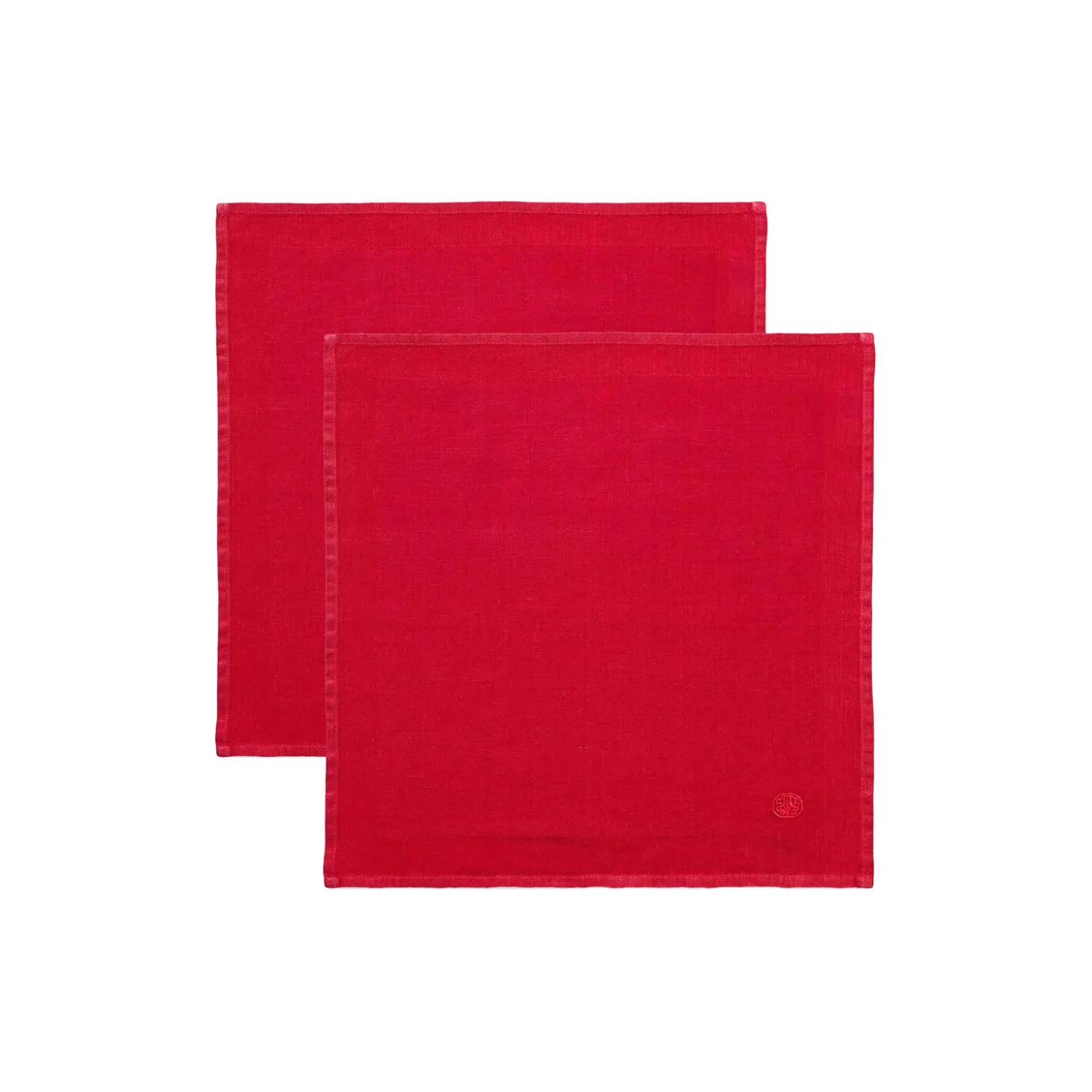 Plain linservietter, deep red