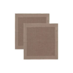 Plain linservietter, mahogany brown