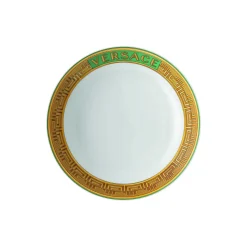 Plate 22 cm deep, green coin