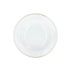 Plissé dyp tallerken Ø 22 cm, hvit/gull
