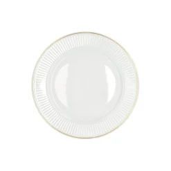 Plissert flat plate Ø 28 cm, hvit/gull