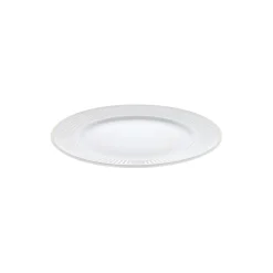 Plissert flat plate Ø 28 cm, hvit/gull