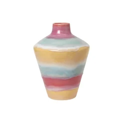 Poppery vase med eple, pink/mint/gul