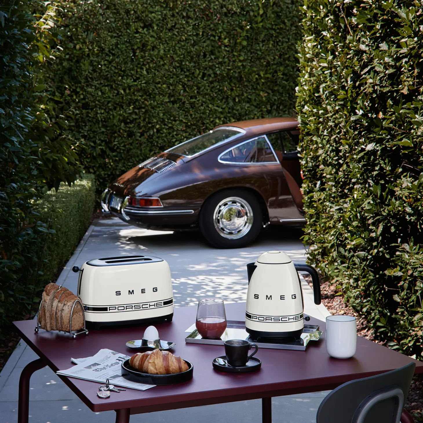 Porsche x Smeg Brødrister 2 skiver, carrara white