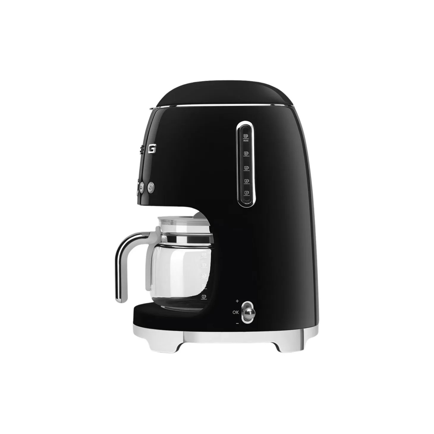 Retro filterkaffetrakter, skinnende svart
