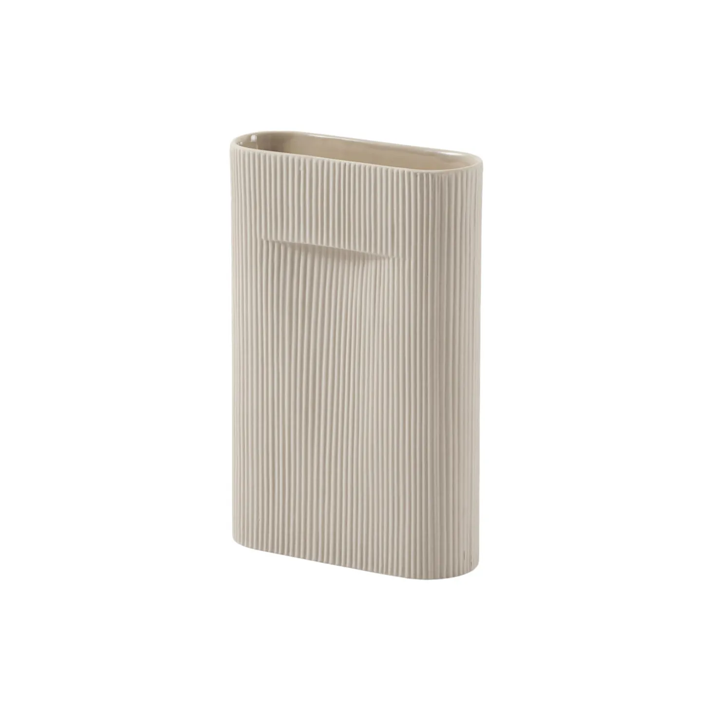 Ridge Vase, beige