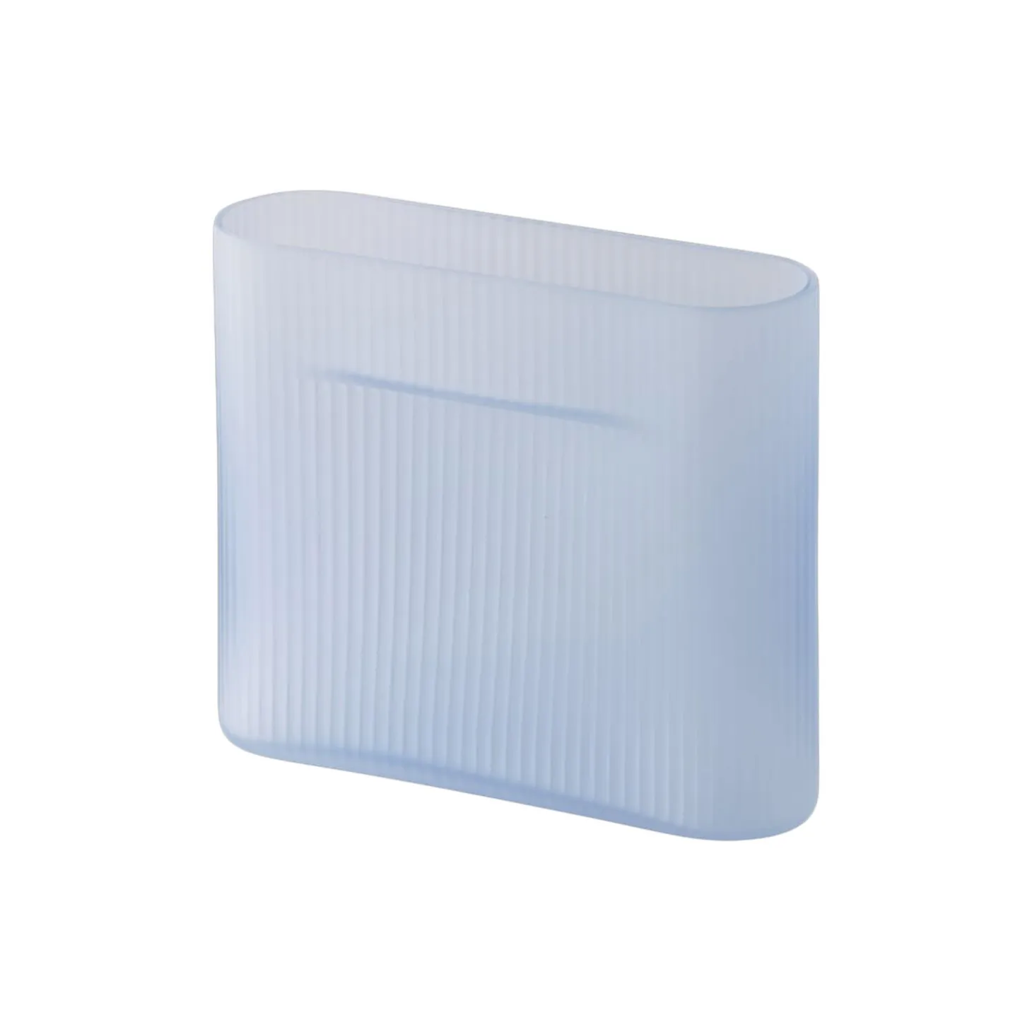 Ridge Vase, light blue/frosted glass