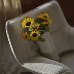 Ridge Vase, taupe/frosted glass