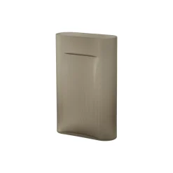 Ridge Vase, taupe/frosted glass
