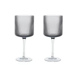 Ripple Rødvinsglass 2 stk., smoked grey