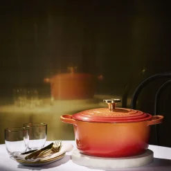 Rund støåejern Jubileumsgryte Ø 24 cm, flamme dorée