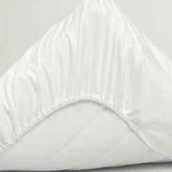 Sateen Single Fitted Sheet, white