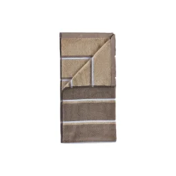 Sauna håndkle, taupe/camel/sky blue