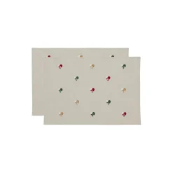 Servietter Christmas Hearts Embroidery 2-pak, rød