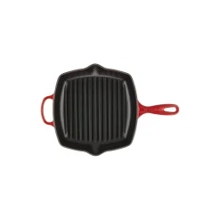 Signature støpejern kvadratisk grillpanne 26 cm, cerise