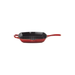 Signature støpejern kvadratisk grillpanne 26 cm, cerise