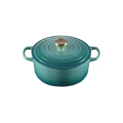 Signature støpejern rund gryte Ø 24 cm, bleu riviera