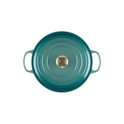 Signature støpejern rund gryte Ø 28 cm, bleu riviera