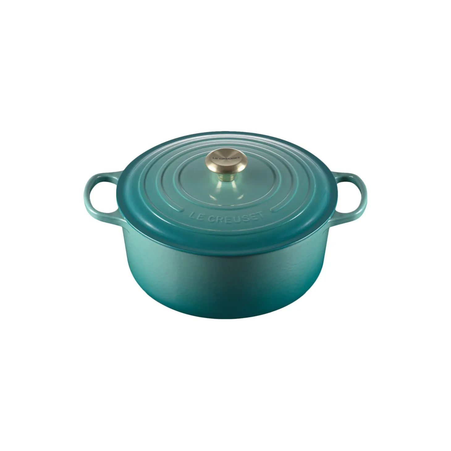 Signature støpejern rund gryte Ø 28 cm, bleu riviera