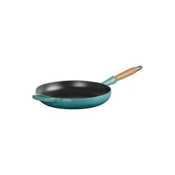 Signature støpejern stekepanne med trehåndtak Ø 28 cm, bleu riviera