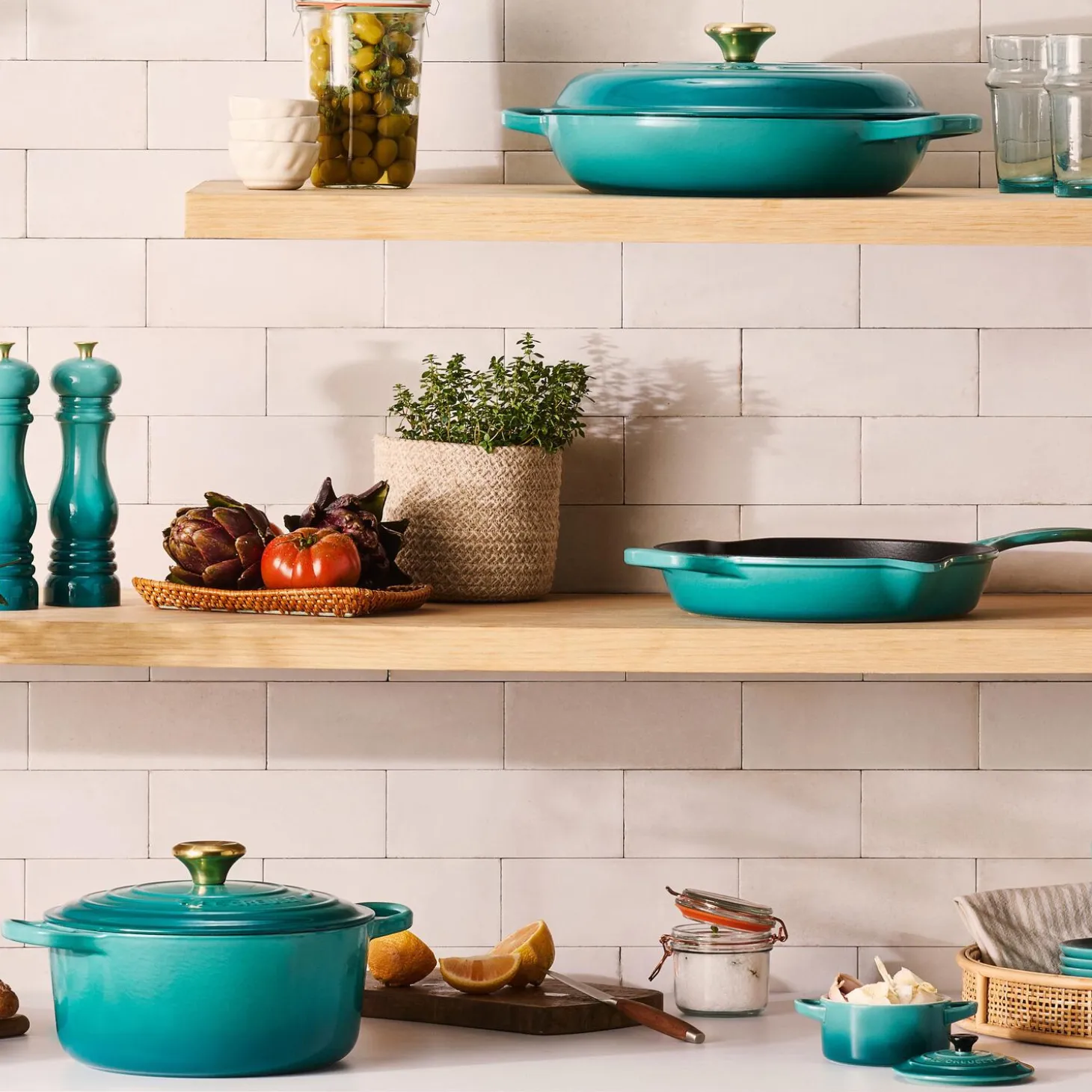 Signature støpejern stekepanne Ø 23 cm, bleu riviera