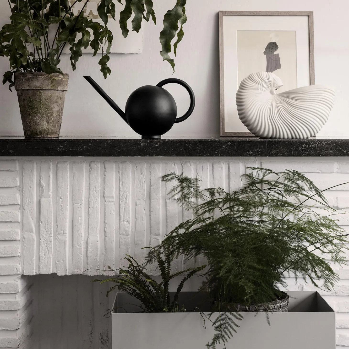 Skjell vase, off-white