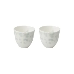 Slåpeblom blå kopp uten hank 2-pakk, white/blue