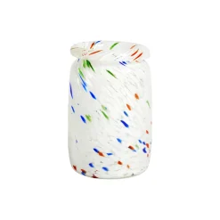 Splash Roll Neck vase, white dot