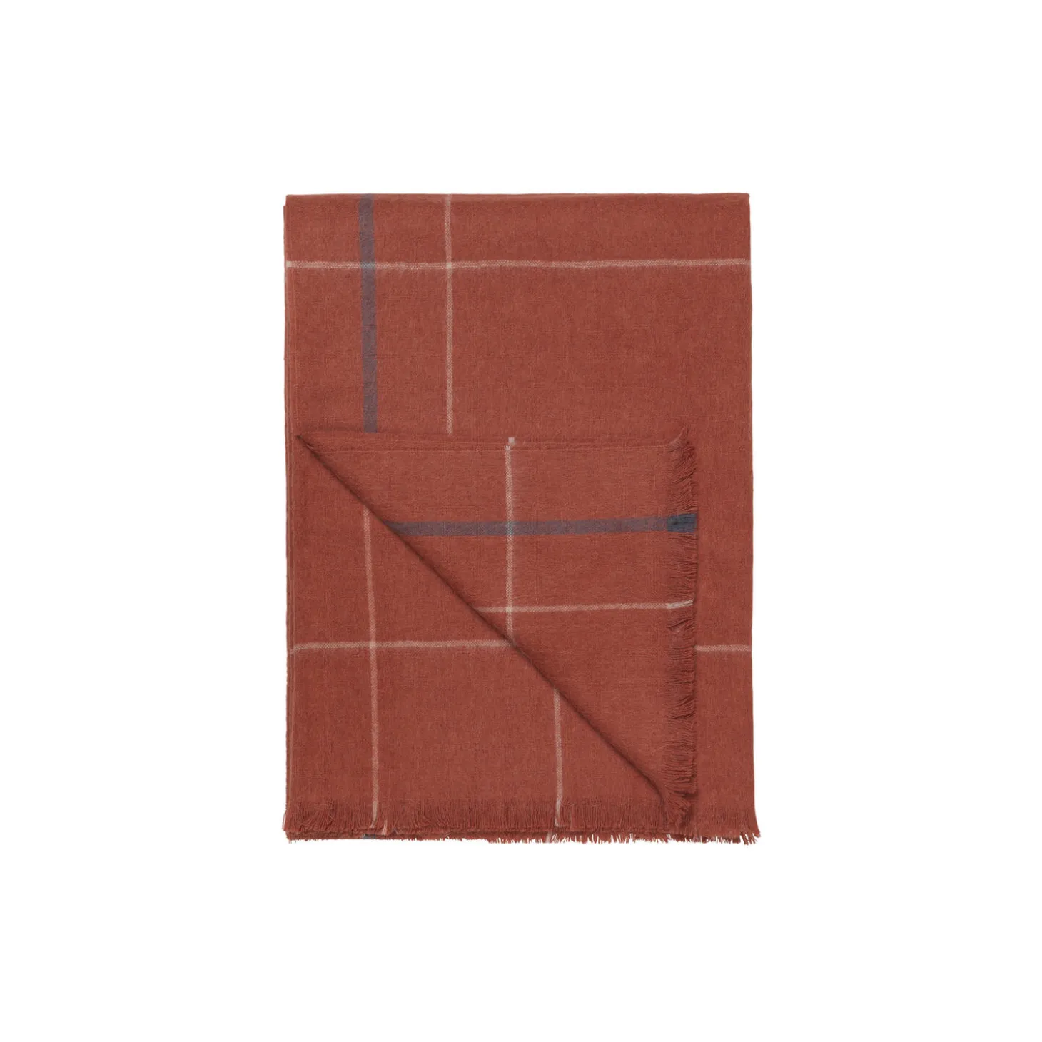 Square pledd, rusty red