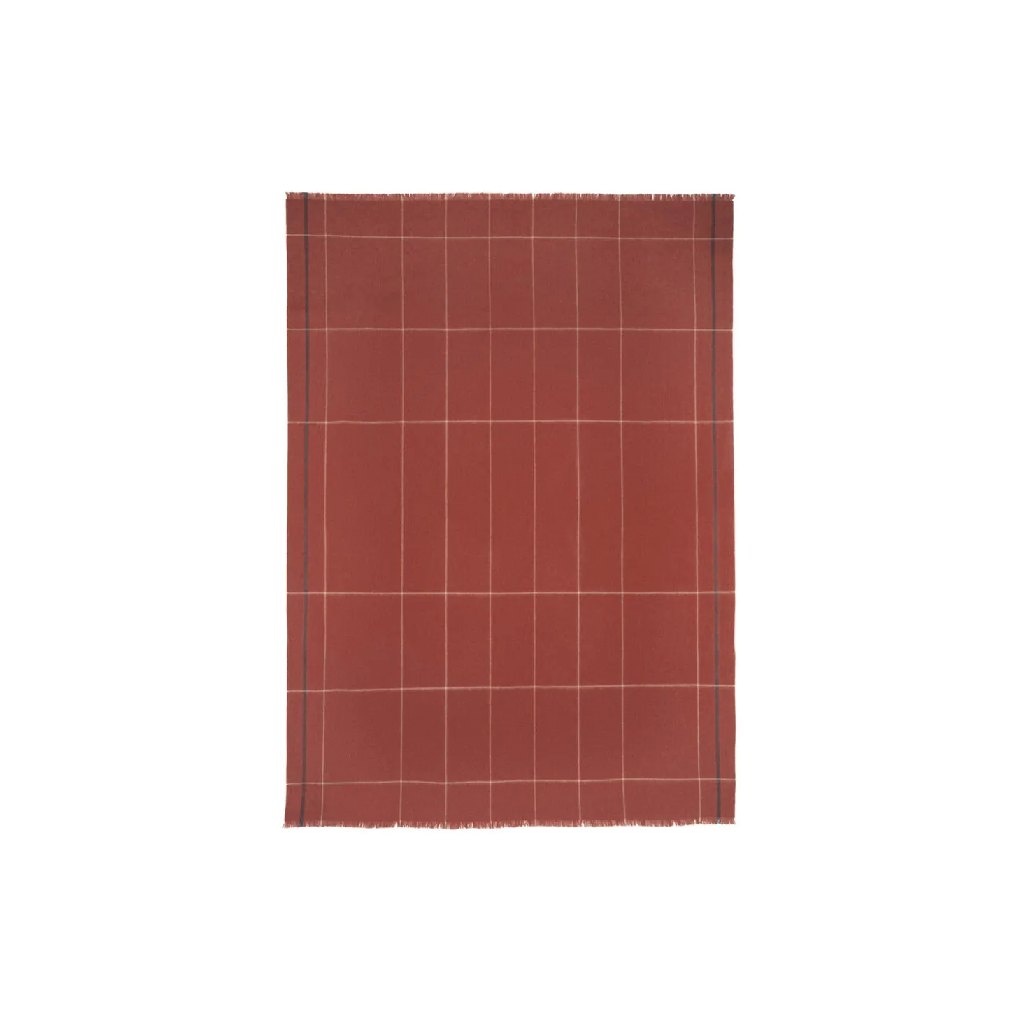 Square pledd, rusty red