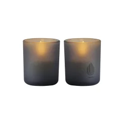 Stearinlys i glass 2-pk, grey