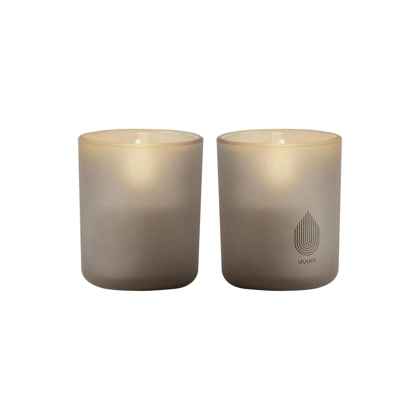 Stearinlys i glass 2-pk, sandstone
