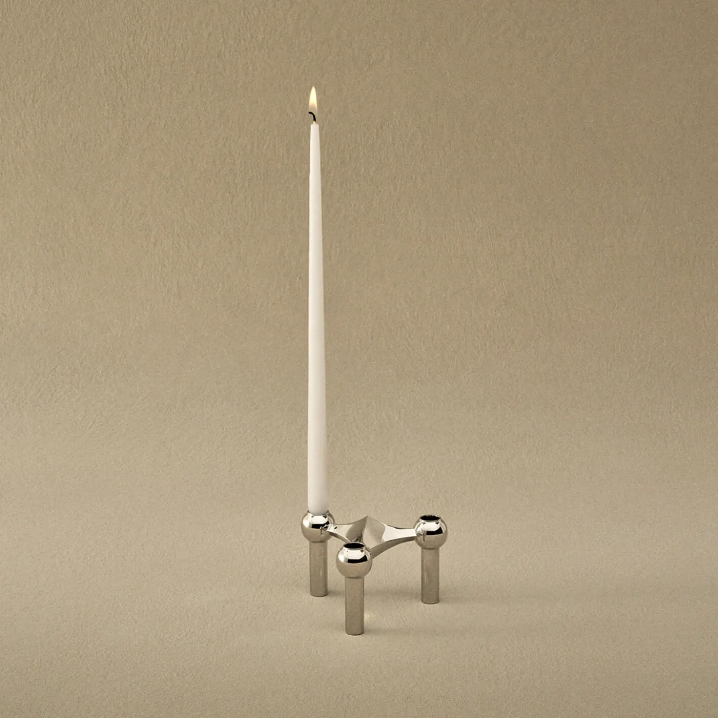 STOFF Nagel lysestake, krom