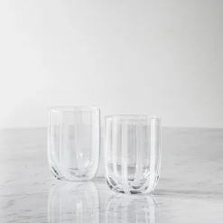 Stripe Glass 39 cl, white stripes