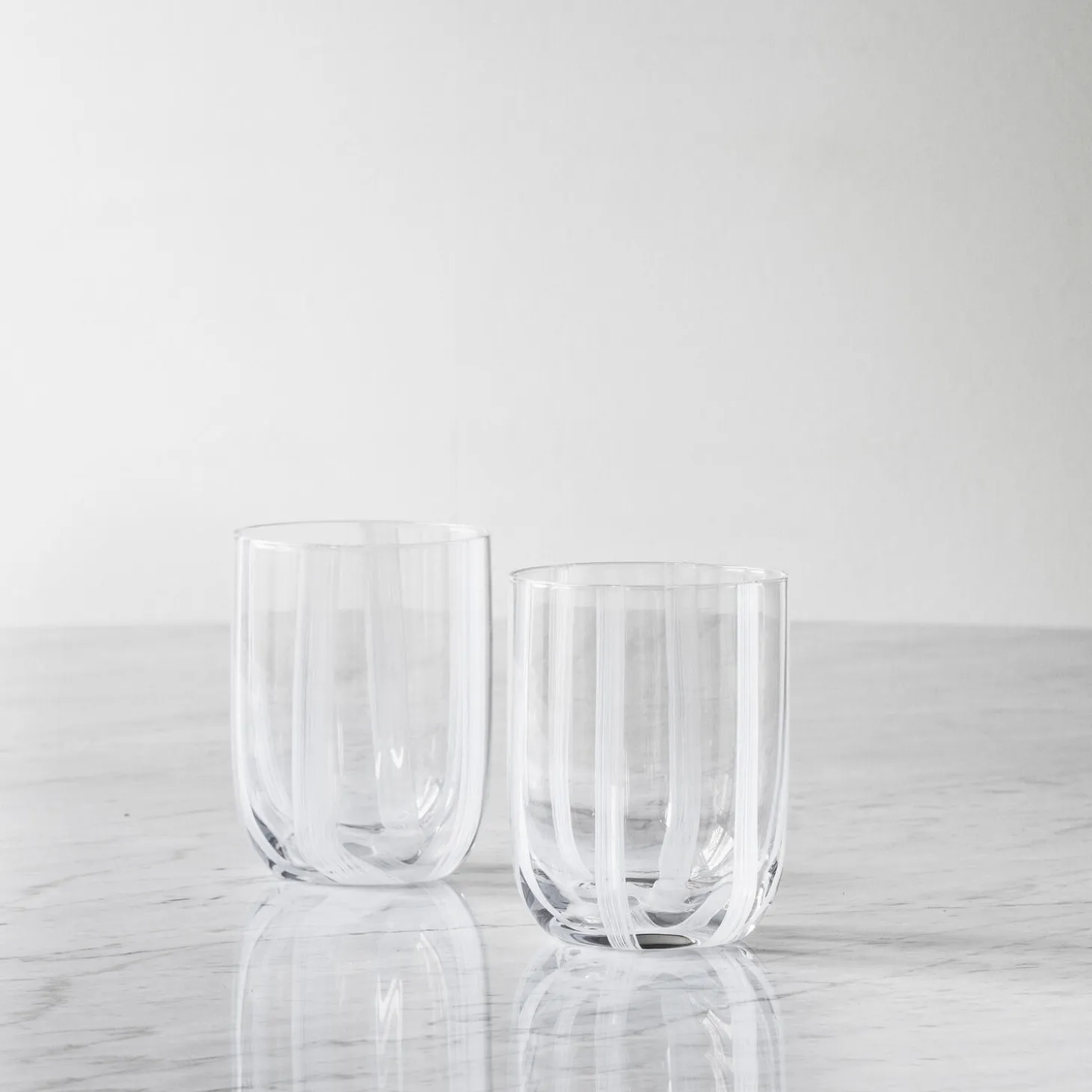 Stripe Glass 39 cl, white stripes