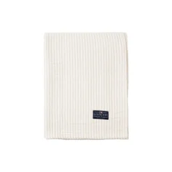 Striped Reversable Organic Cotton sengeteppe, off white/gray