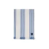 Striped/Checked Organic Cotton Throw, white/blue/beige
