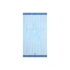 Summer Cotton Velour Beach Towel, blue/white