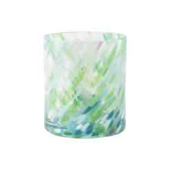 Swirl drikkeglass/lykt, grønn multi