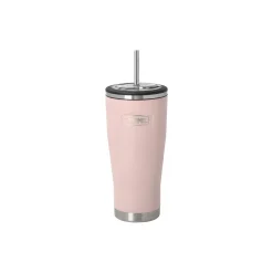 Termo krus med sugerør, rosa