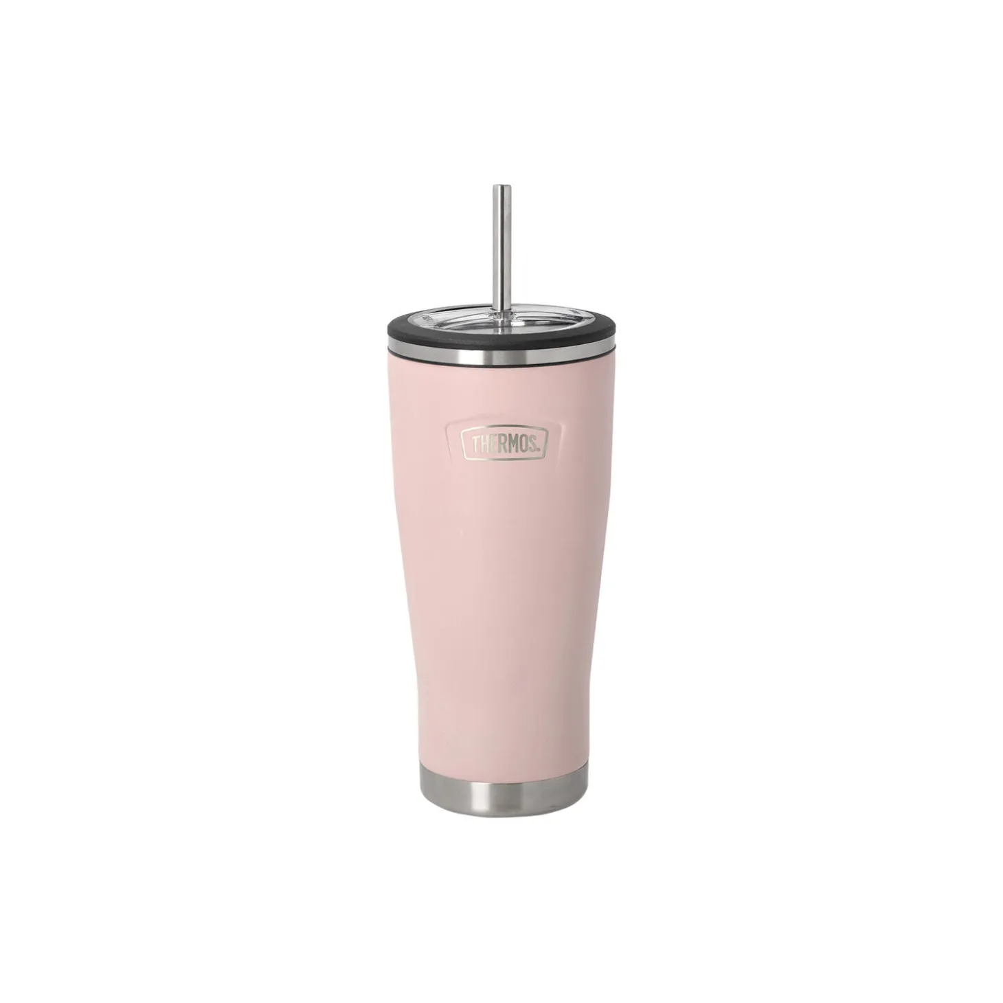 Termo krus med sugerør, rosa