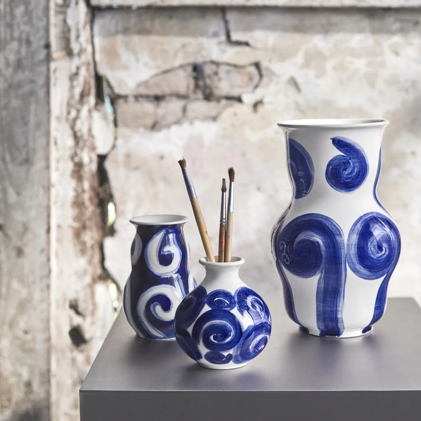 Tulle vase, blå