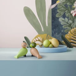 Turtelduer, lys grønn/rosa