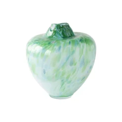 Unik skulptur kunstglass, grønn multi