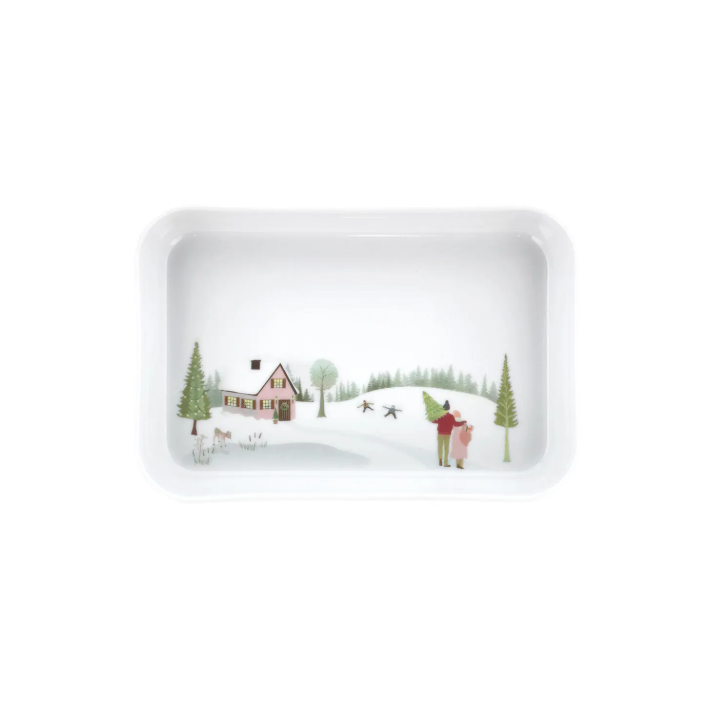 Vinter rektangulært fat 18 cm