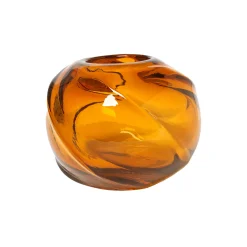 Water Swirl vase, amber