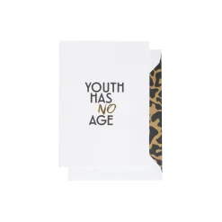 Youth Has No Age kort, hvit/svart/gull